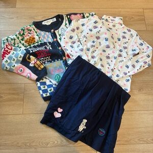 Vintage The Eagle’s Eye Pillsbury Novelty Sweater 3-Piece Skirt Set Size S